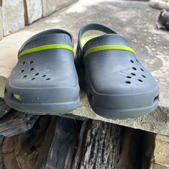 CROCS Modi Sport slip on clogs Gray & Green ventilated comfort shoes Sz-M5 W7. Q - Picture 4 of 10